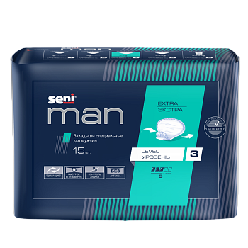 Вкладыши урологические для мужчин Seni Man Extra Level 3, 15 шт