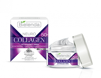 Подтягивающий крем-концентрат дневной\ночной Bielenda Neuro Collagen против морщин 50+, 50 мл