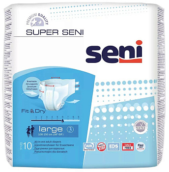 Подгузники для взрослых Super Seni Large, 10 шт